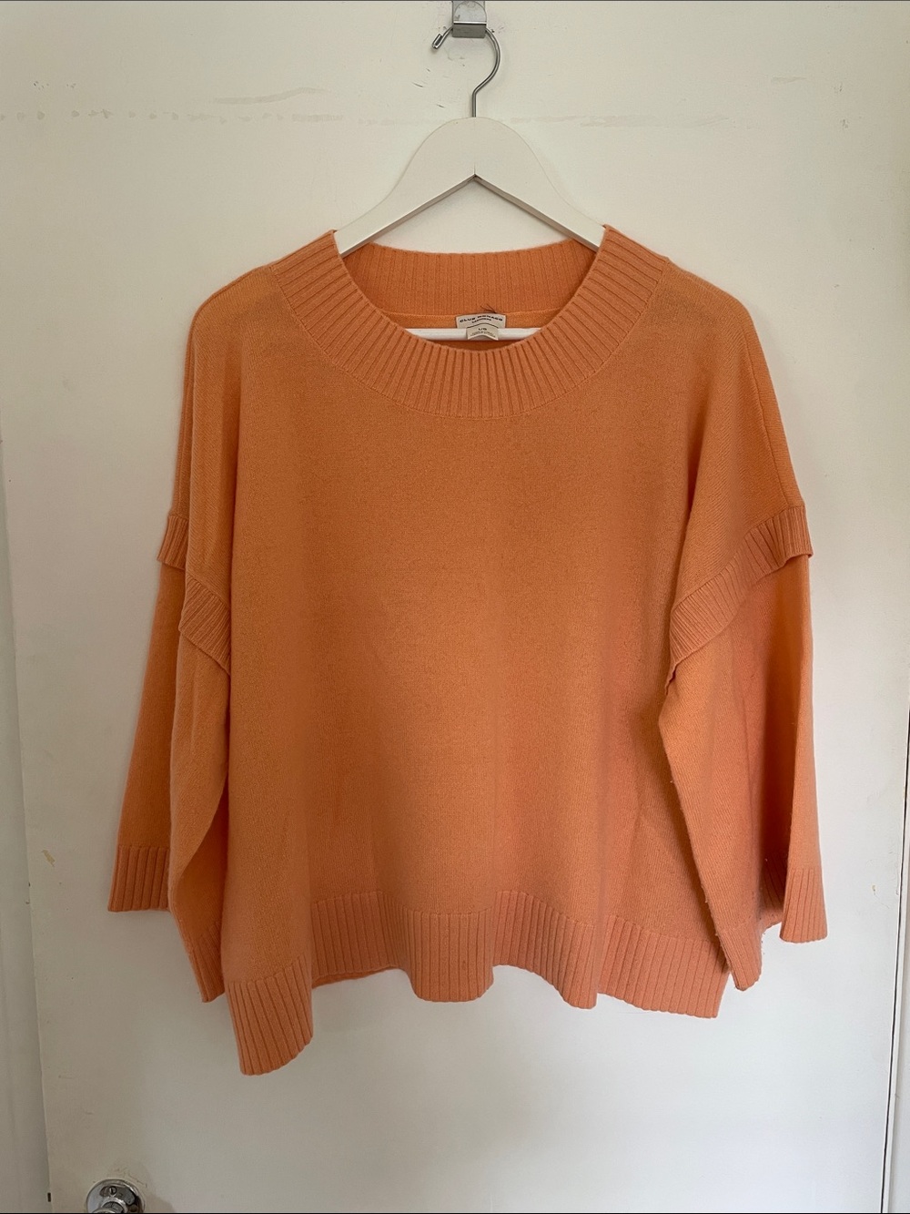 Oversized Soft Coral Crewneck Sweater - Women